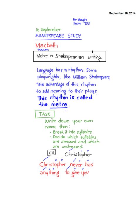 Metre in poetry and Shakespeare?s blank verse | EDUTRONIC | Mr Waugh