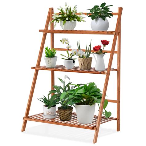 Buy Costway 3 Tier Bamboo Stand Multi Layer Folding Flower Pots Rack