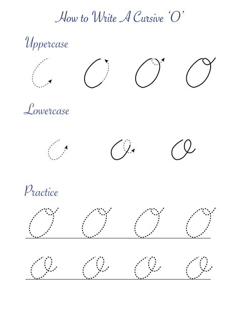 Cursive O Worksheets To Practice Capital Upper And Lowercase Letter