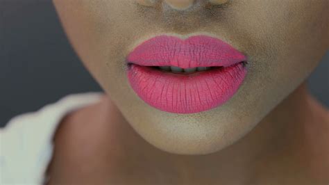 African Woman Licking Sprinkles Off Lips Stock Footage Sbv