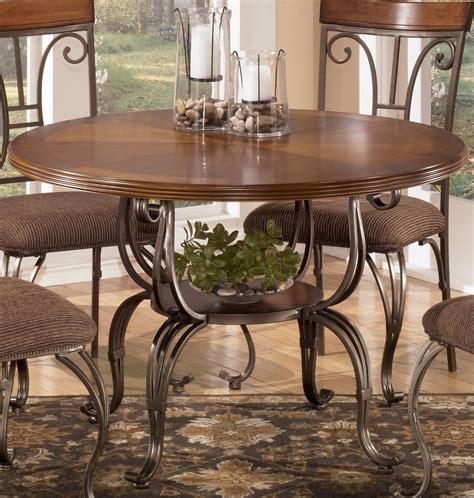 Perfect for small space living and entertaining. Ashley Furniture Signature Design - Plentywood Dining Table Base - Round - Component Piece ...