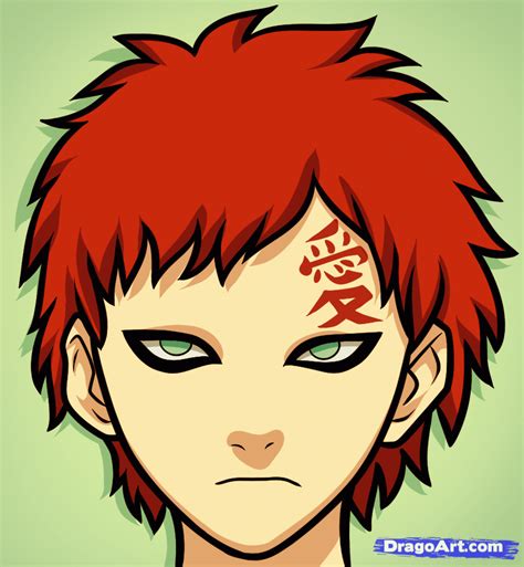 How To Draw Gaara Easy Step By Step Naruto Characters