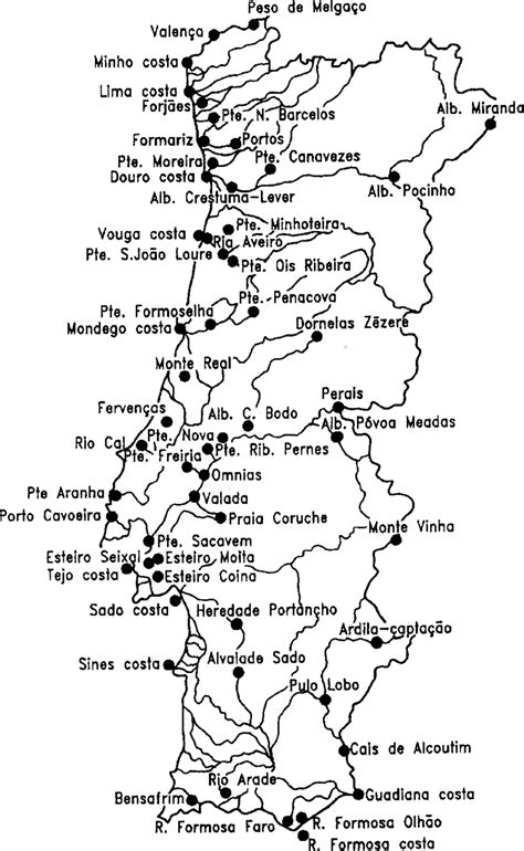 Map Of Portugal With Selected Sampling Points Download Scientific
