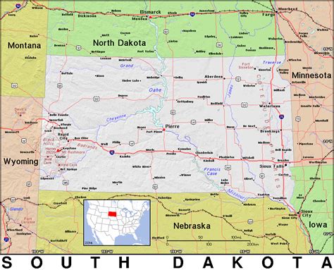 Map Of South And North Dakota World Map