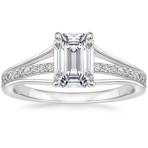 18k white gold tressa split shank diamond ring with ballad diamond ring 1 6 ct tw