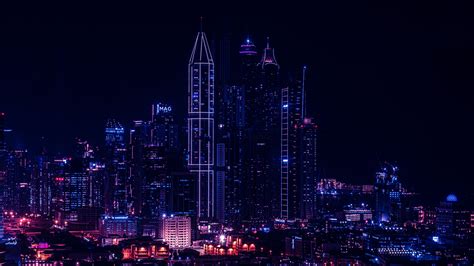 Night City Buildings Lights Wallpapers Wallpaper Cave