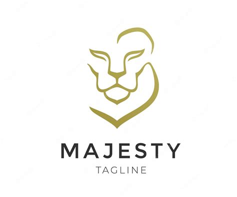 Premium Vector Lion Face Elegant Logo Design Golden Lion Head