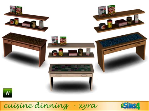 The Sims Resource Xyra Cuisine Dinning Shelves