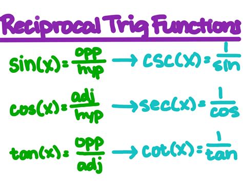 Finding Values Of Reciprocal Trig Functions Expii