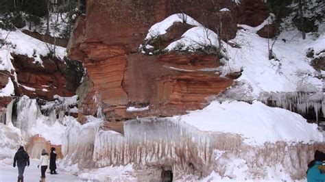 Bayfield And Lake Superior Ice Caves And Ice Road 3 4 14 Youtube