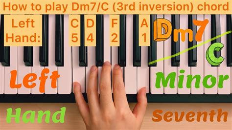 Piano Lesson 183 How To Play Dm7c 3rd Inversion Chord With The Left