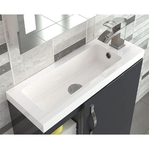 Cashmere Free Standing Compact Bathroom Vanity Unit And Basin W405 X