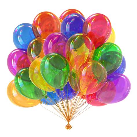 Colorful Helium Balloons Bunch Party Decoration Multicolor Stock