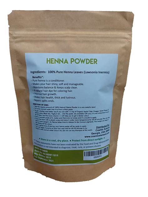 Usda Organic Hair Coloring And Conditioning Powder By Cosmic