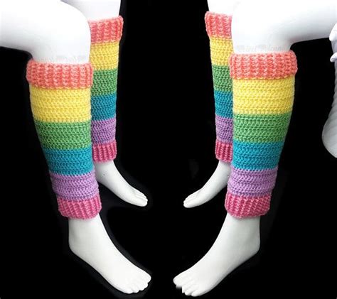 Pastel Rainbow Leg Warmers Womens Leg Warmers Kawaii Leg Kawaii Leg