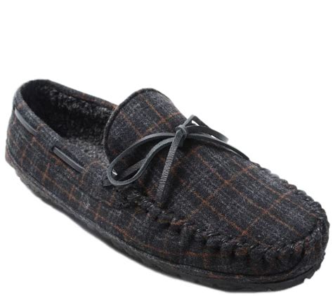 Minnetonka Mens Plaid Slippers Plaid Casey