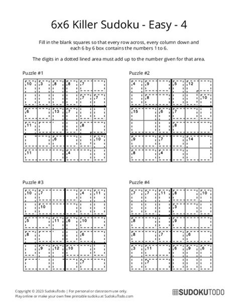 6x6 Sudoku Puzzles