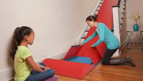 Sliderider A Foldable Slide That You Can Place Over Your Stairs