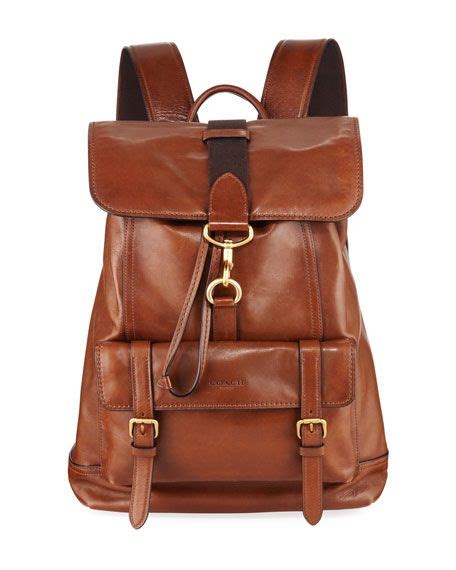 Coach Mens Bleecker Leather Backpack Brown Cad 95683 Coach