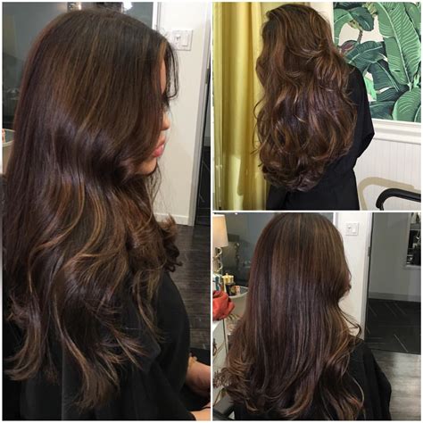 Dark brown hair is a sultry and gorgeous shade that works on a variety of skin tones. My client loves a rich chocolate brown with warm golden ...