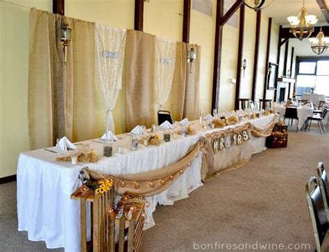 Rustic Wedding Head Table Used Some Burlap To Make A Mr And Mrs Sign For The Head Table