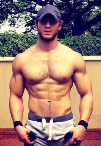 Shirtless Male Muscular Gym Jock Hunk Hairy Chest Beard Beefcake Photo Sexiz Pix