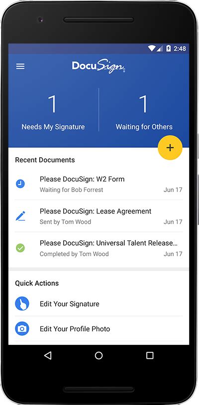 Import, sign, and store signed business documents to your box account, right from zoho sign. Free Electronic Signature App | DocuSign Mobile