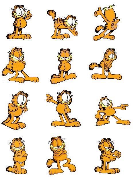 Garfield Standing Poses From Comics Garfield Cartoon Garfield