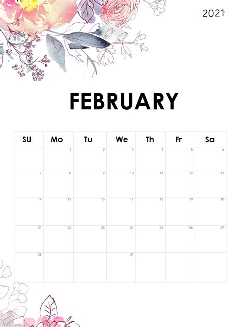 The free february 2021 bahrain calendars can be downloaded as pdf, word or excel formats. February Calendar 2021 Free Printable Template PDF Word Excel