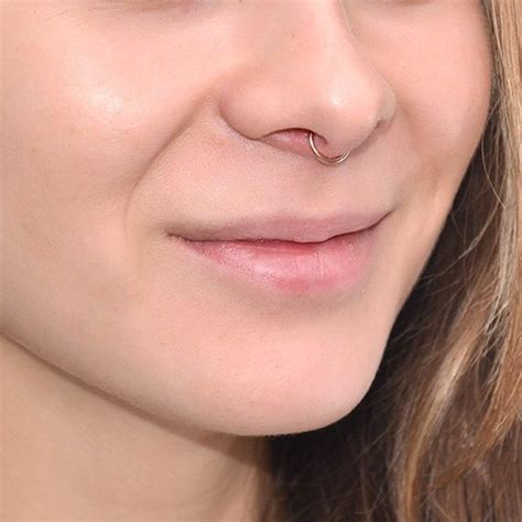 Gold Septum Ring 14g Septum Piercing Nose Ring Nose Etsy