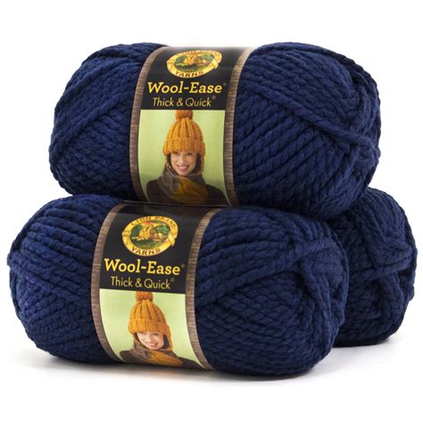 Lion Brand Yarn Wool Ease Thick And Quick Navy Classic Super Bulky