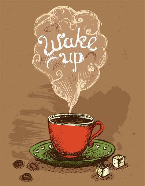 Wake Up Coffee Cup 429778 Vector Art At Vecteezy