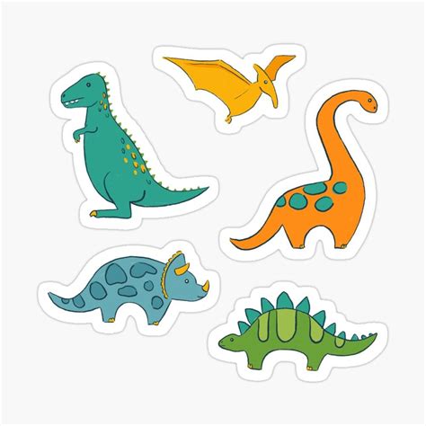 Dinosaur Stickers Digital Drawings On Vinyl Stickers Bumper Stickers