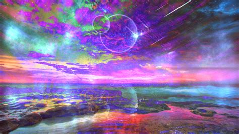 Purple Space Above Water Hd Trippy Wallpapers Hd Wallpapers Id 50148