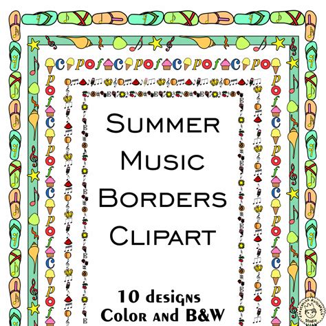 Summer Music Borders Clipart Music Frames