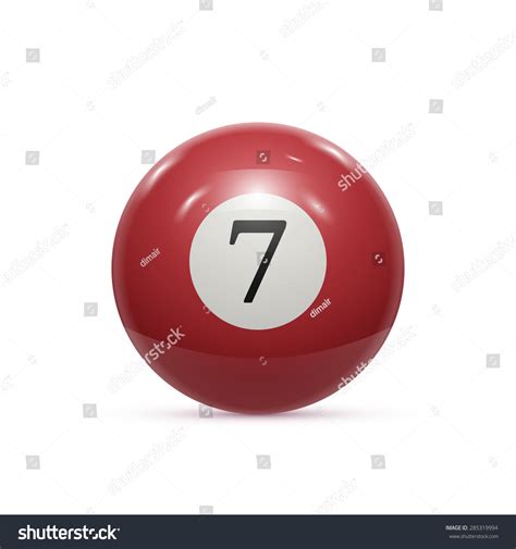 Billiard Seven Ball Isolated On A White Background Vector Illustration