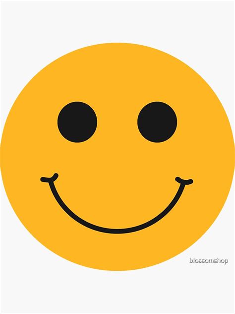Happy Yellow Face Sticker By Blossomshop Redbubble
