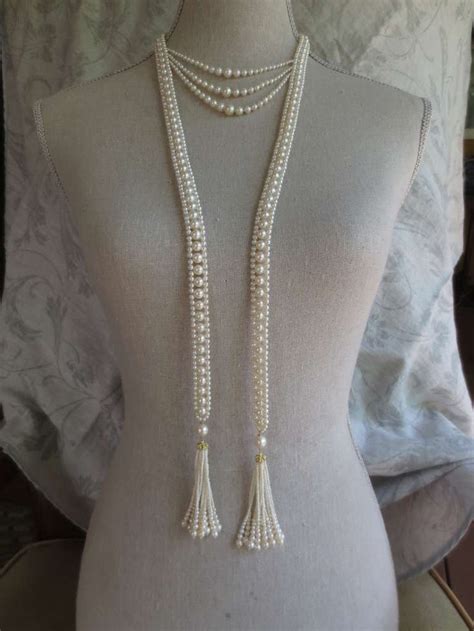 Elegant Pearl Rope Sautoir Pearls Cultured Pearls Lariat