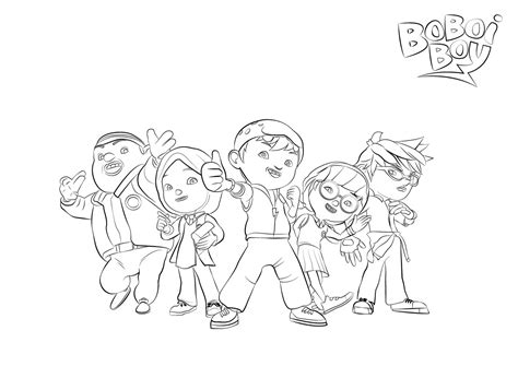 Gambar Mewarna Boboi Boy dan Kawan