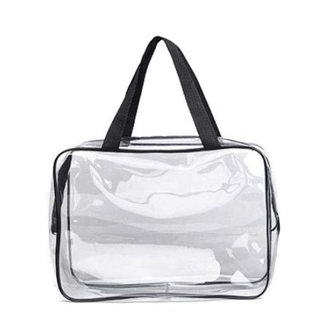 Awoscut Pvc Clear Transparent Plastic Travel Cosmetic Bag Zipper Makeup
