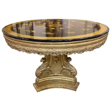 Ike marble dining table size: 19th Century Italian Giltwood Centre Table with Scagliola ...