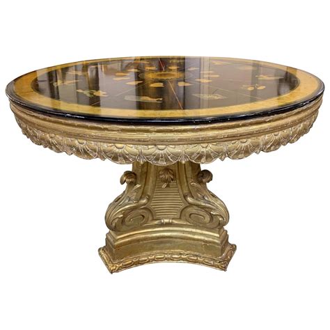 This range of marble inlay dining table top is. 19th Century Italian Giltwood Centre Table with Scagliola ...