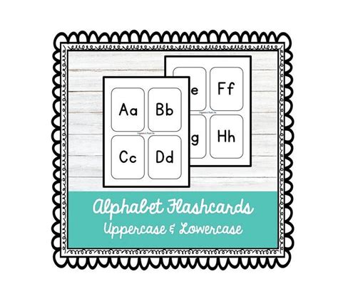 Alphabet Flashcards Uppercase And Lowercase Printable Etsy