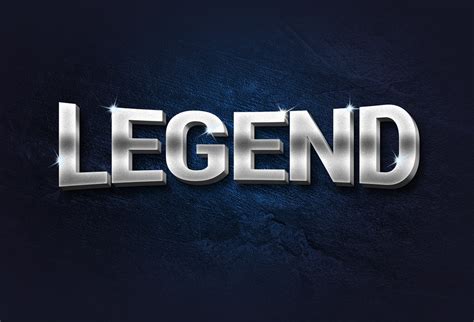 Legend 3d Metal Text Effect Graphicsfuel