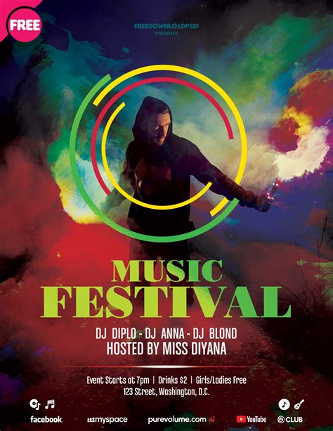 Music Festival 2 Free Psd Flyer Template Stockpsd