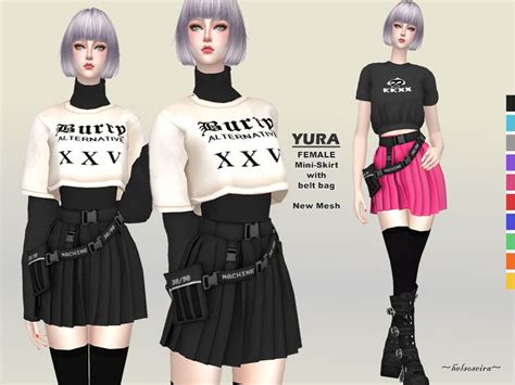 Helsoseiras Yura Mini Skirt Sims 4 Clothing Sims 4 Mods Clothes