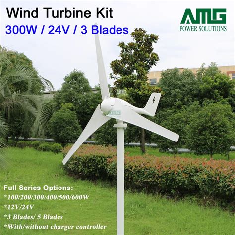 300w 24v 3 Bladeslow Wind Start Up Wind Turbine Generator Kitwind