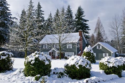 Winter Country Home Stock Image Image Of Winter Home 4204141