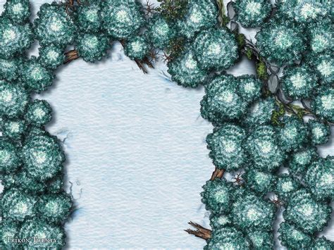 Cave Entrance In A Snowy Forest 40x30 Gridless And Grid Versions Rbattlemaps