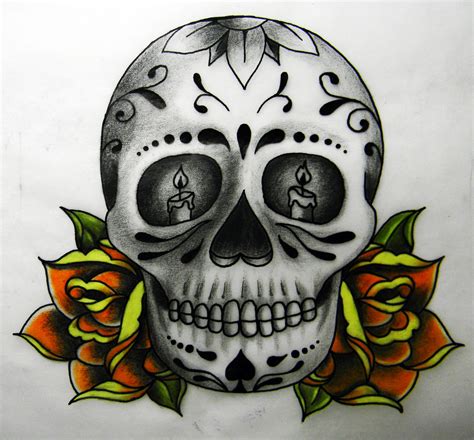 Day Of The Dead Skull And Roses Day Of The Dead Skull Tattoo Day Of